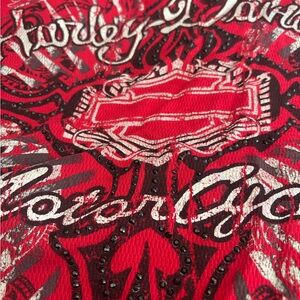 Women’s Harley-Davidson Red and Black Embellished Top